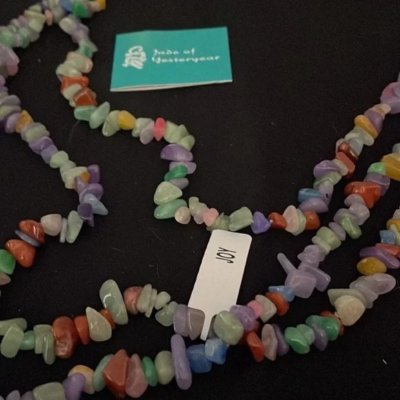 32" Multicolor Jade Chip Necklace by Jade of Yesteryear - Picture 8 of 11